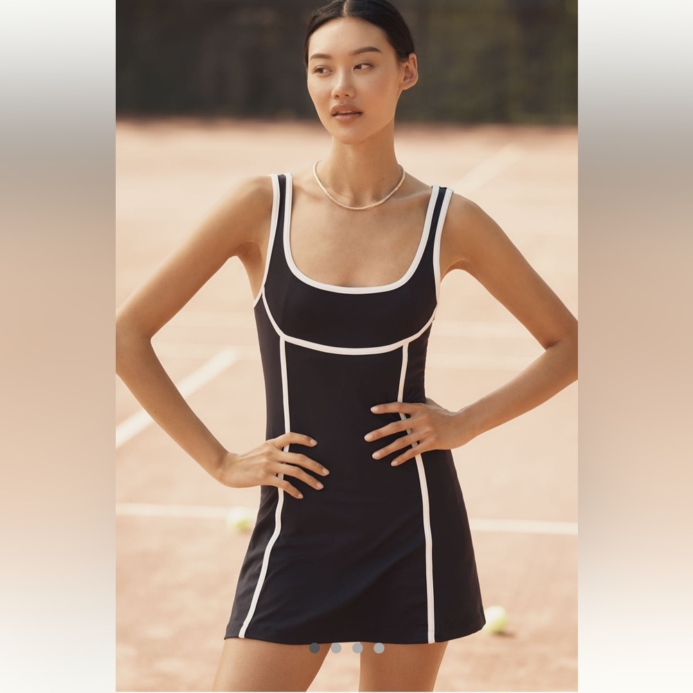 Anthropologie Daily Practice Waypoint Piped Mini Sport Tennis Dress